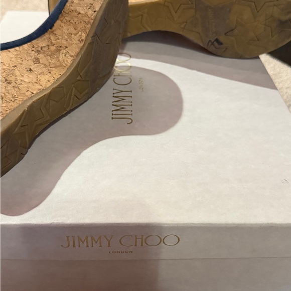 Jimmy Choo Navy Blue Studded Women's Sandals. Size 8 - Picture 5 of 6